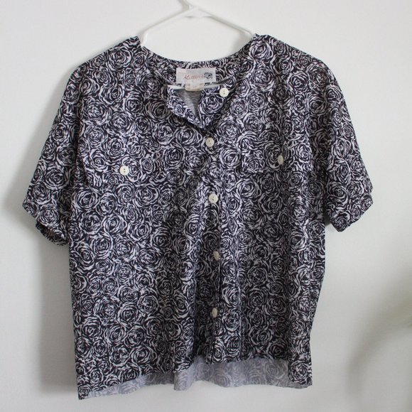 Vintage Rose Pattern Button Down - Picture 3 of 3